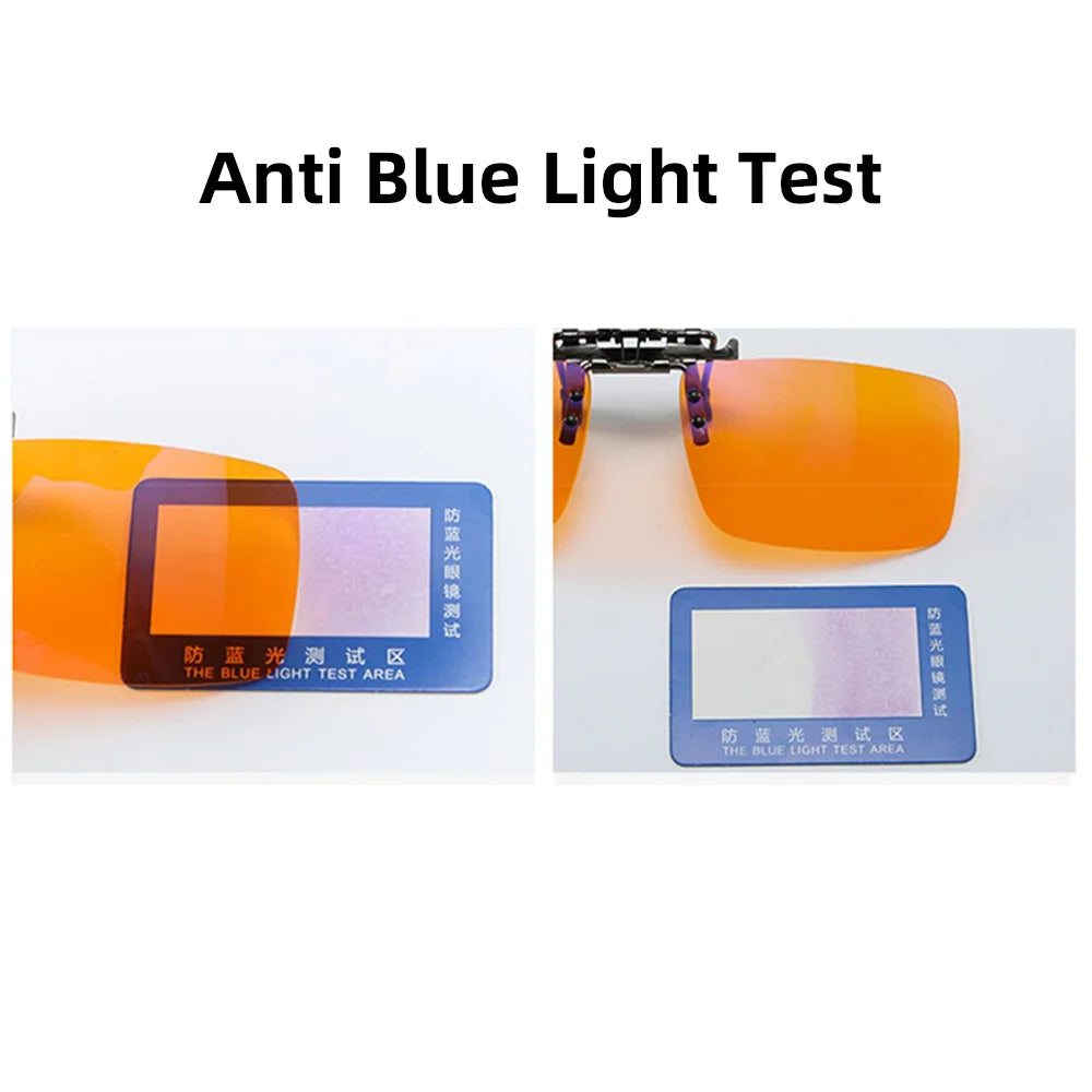 Flip up Clip on Blue Light Blocking Glasses Men Computer Orange anti Ray Filter Gaming Lens Women Eyeglasses