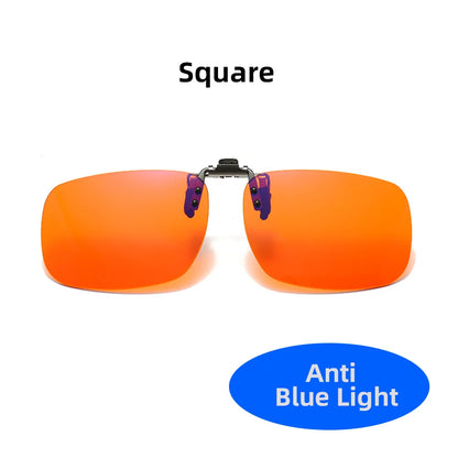 Flip up Clip on Blue Light Blocking Glasses Men Computer Orange anti Ray Filter Gaming Lens Women Eyeglasses