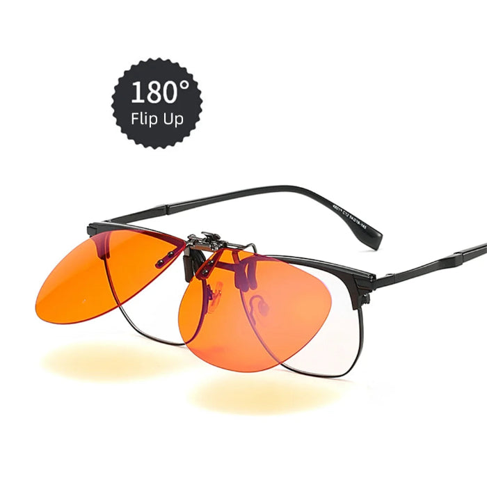 Flip up Clip on Blue Light Blocking Glasses Men Computer Orange anti Ray Filter Gaming Lens Women Eyeglasses